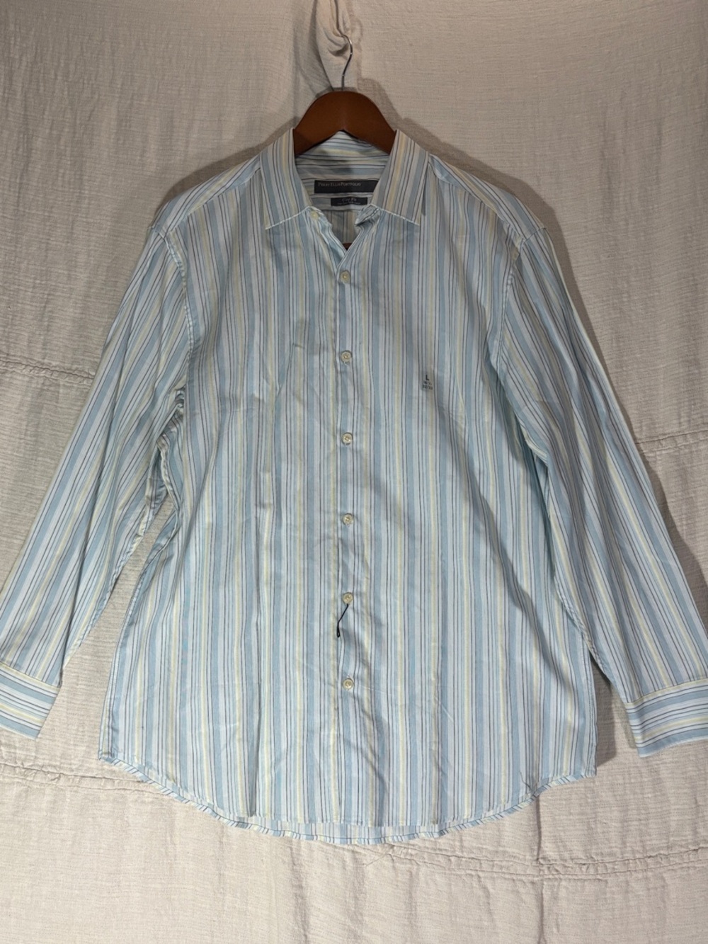 Brand New Perry Ellis Portfolio City Fit Striped Dress Shirt L 16.5 32/33 Cotton